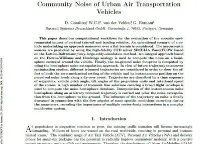 Community Noise of Urban Air Transportation Vehicles
