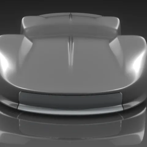 Aerodynamic 1/10 remote-controlled vehicle for InFLUX project, designed with the 3DEXPERIENCE platform for innovation.