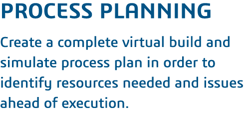 Process Planning   Create a complete virtual build and simulate process plan in order to identify resources needed an   