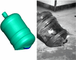 Abaqus Hydrostatic-Fluid-Mechanical Simulation simulation of a Waterbottle drop test compared to an experiment