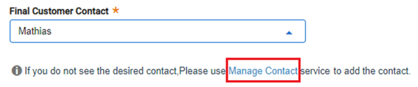 Manage contact link