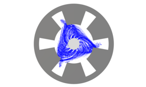 Particle distribution inside a magnetron at pi mode