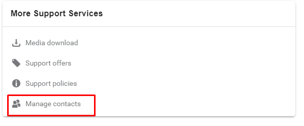 Manage contact menu