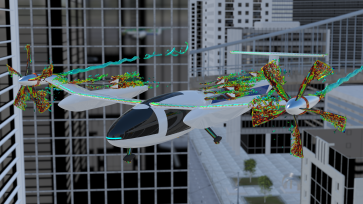 eVTOL in a city scape